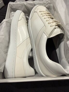 Sandro Men's White Leather Low-Top Sneakers